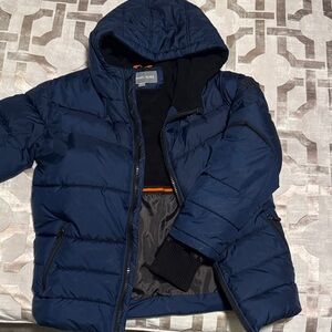 Michael Kors Dark Blue Hooded Puffer Jacket